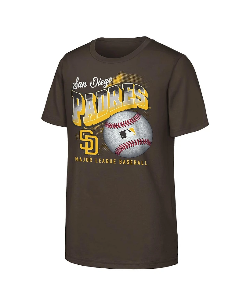 Outerstuff Big Boys and Girls Brown San Diego Padres Outta Here T-Shirt