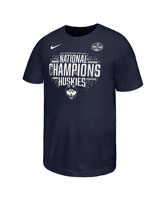 Nike Big Boys and Girls Navy UConn Huskies 2025 Ncaa Women's Basketball National Champions Locker Room T-Shirt