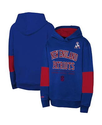 Mitchell & Ness Big Boys and Girls Navy New England Patriots Retro Fleece Pullover Hoodie