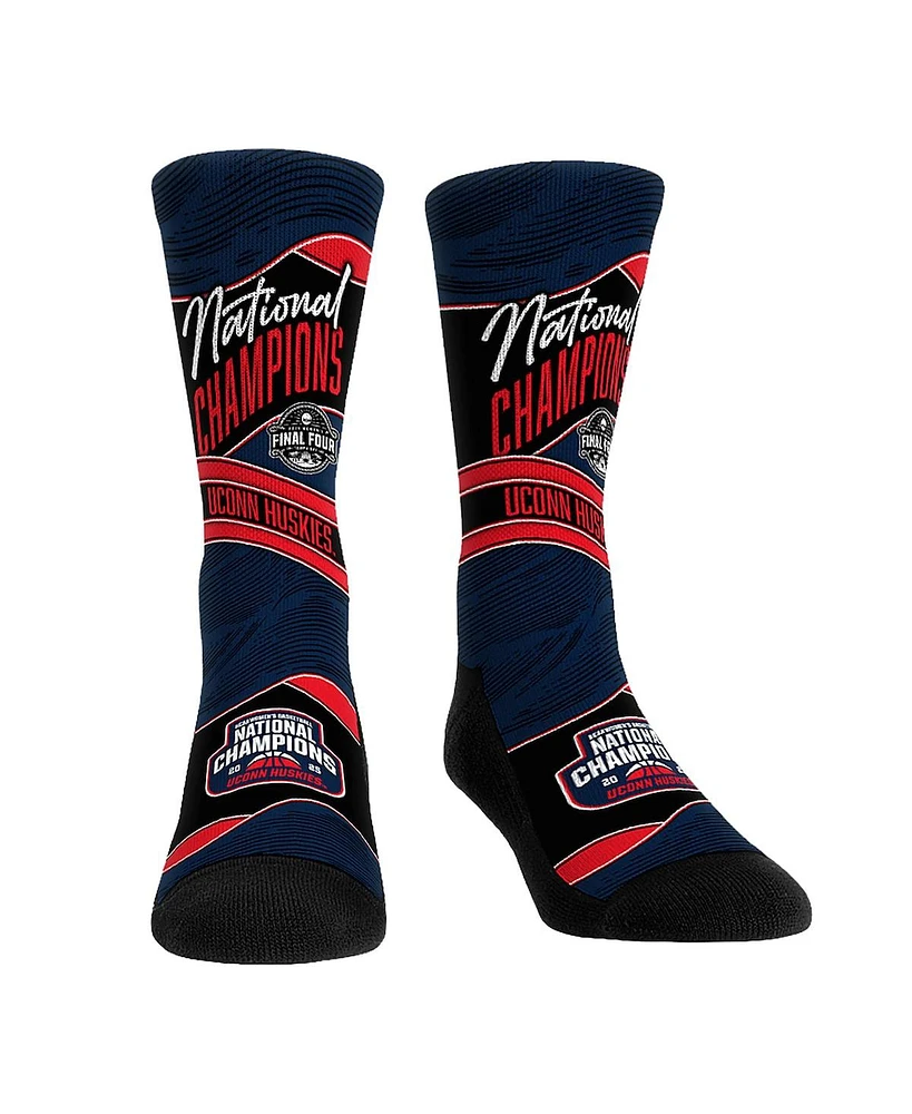 Rock 'Em Men's and Women's Navy UConn Huskies 2025 Ncaa Women's Basketball National Champions Wave Crew Socks