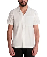 Karl Lagerfeld Paris Men's Textured Tonal Checkered Shirt