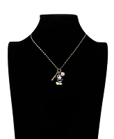 Disney Minnie Mouse Crystal Baseball Charm Necklace