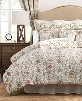 Rose Tree Baroda Embroidered Neckroll Decorative Pillow, 24" x 6.5"