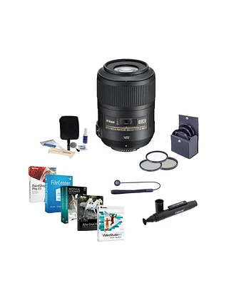 Nikon Nikon 85mm f/3.5G Af-s Dx Micro Nikkor Ed (Vr-ii) Lens - Accessory Bundle with Filter Kit & Pro Software Package