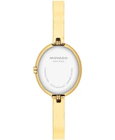 Movado Women's Museum Oval Bangle Swiss Quartz Yellow Pvd Watch, 22 x 26mm