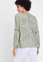 Olsen Women's Neo Animal Print Tunic Blouse