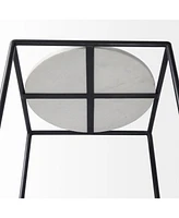 Marble Round End Table for Living Room or Bedroom Decor