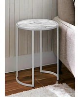 Compact Round End Table for Living Room or Bedroom