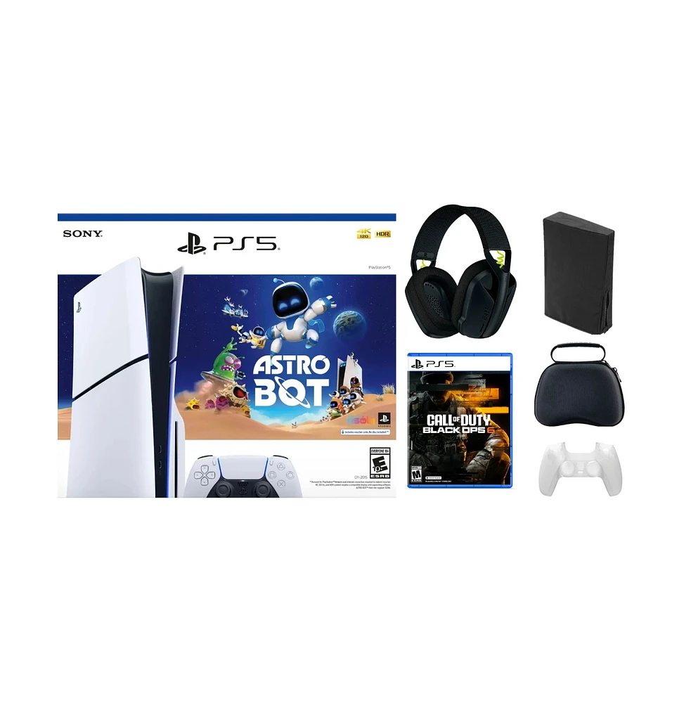 PS5 - Playstation 5 Disc Astrobot Bundle With Accessories, Logitech Headset, & Call Of Duty Blackops 6 Game
