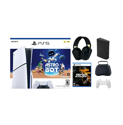 PS5 - Playstation 5 Disc Astrobot Bundle With Accessories, Logitech Headset, & Call Of Duty Blackops 6 Game