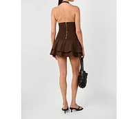 WeWoreWhat Women's Halter Neck Corset Top