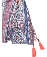 Olsen Ornamental Borer Print Tassel Scarf