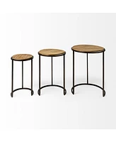 Solid Wood Round End Tables Set – Ideal for Modern and Rustic Interiors