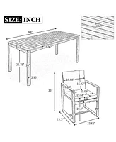 Mondawe Patio Dining Set Outdoor Dining Table and Chair Set with and Removable Cushions for Patio