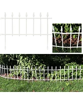 Set of 20 Roman Decorative Garden Fence Panels - Iron Garden Border Fence - 22” W x 18” H Per Panel - 36' Length - White