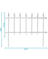 Set of 20 Roman Decorative Garden Fence Panels - Iron Garden Border Fence - 22” W x 18” H Per Panel - 36' Length - White