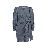 Etcetera Women's Striped Wrap Shirt Dress Oracle