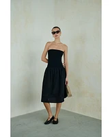 WeWoreWhat Women's Ribbed Cotton Midi Dress