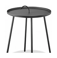 Contemporary Round Accent Table in Stainless Steel