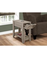 Rustic Wooden End Table with Lower Display Shelf