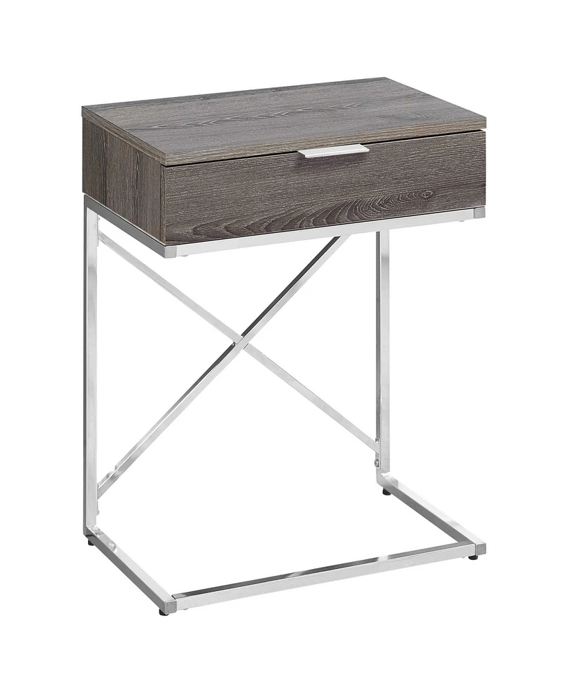 Industrial Wood and Metal End Table with Drawer – Perfect for Living Room or Bedroom