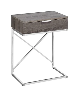 Industrial Wood and Metal End Table with Drawer – Perfect for Living Room or Bedroom
