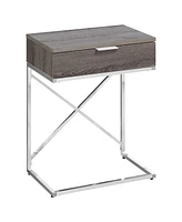 Industrial Wood and Metal End Table with Drawer – Perfect for Living Room or Bedroom