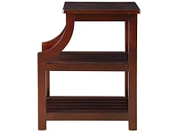 Modern Wooden End Table with Usb Ports and Storage Compartment