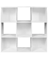 ClosetMaid 9 Cube Wood Stackable Open Bookcase Display Shelf Organizer, White