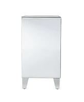 26" Silver End Table With Three Drawers