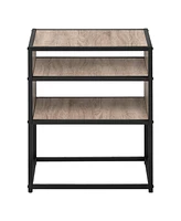 Modern End Table with Two Open Shelves for Display & Storage