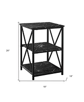 Space-Saving End Table with Two Shelves – Perfect for Small Living Rooms or Bedrooms