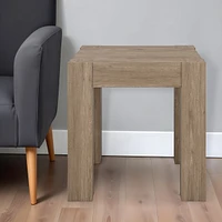 Wood Square End Table for Living Room – Classic Accent with Storage Shelf