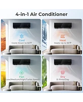 12000 Btu 22 SEER2 208-230V Wifi Enabled Mini Split Air Conditioner and Heater White