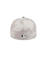 New Era Men's Light Beige/Olive Detroit Tigers 2025 Armed Forces Day Low Profile 59FIFTY Fitted Hat