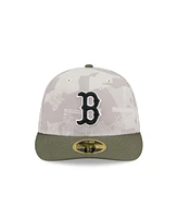 New Era Men's Light Beige/Olive Boston Red Sox 2025 Armed Forces Day Low Profile 59FIFTY Fitted Hat