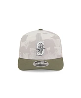 New Era Men's Light Beige/Olive Seattle Mariners 2025 Armed Forces Day 9SEVENTY Adjustable Hat