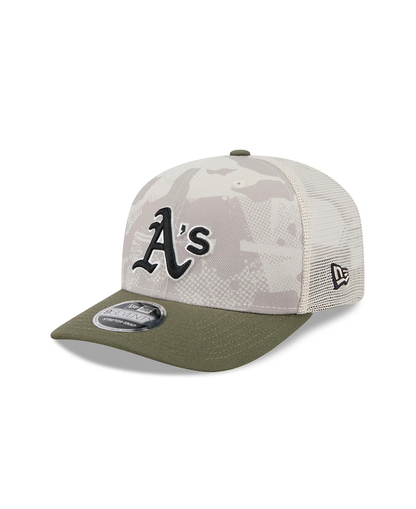 New Era Men's Light Beige/Olive Athletics 2025 Armed Forces Day 9SEVENTY Adjustable Hat