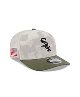 New Era Men's Light Beige/Olive Chicago White Sox 2025 Armed Forces Day 9SEVENTY Adjustable Hat