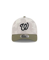 New Era Men's Light Beige/Olive Washington Nationals 2025 Armed Forces Day 9FORTY M-Crown A-Frame Adjustable Hat