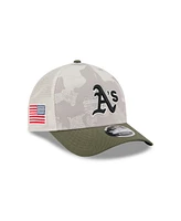 New Era Men's Light Beige/Olive Athletics 2025 Armed Forces Day 9FORTY M-Crown A-Frame Adjustable Hat