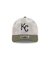 New Era Men's Light Beige/Olive Kansas City Royals 2025 Armed Forces Day 9FORTY M-Crown A-Frame Adjustable Hat
