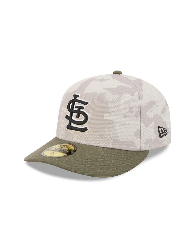 New Era Men's Light Beige/Olive St. Louis Cardinals 2025 Armed Forces Day 59FIFTY Fitted Hat