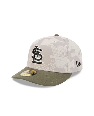 New Era Men's Light Beige/Olive St. Louis Cardinals 2025 Armed Forces Day 59FIFTY Fitted Hat