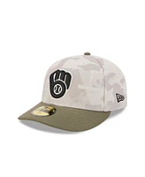 New Era Men's Light Beige/Olive Milwaukee Brewers 2025 Armed Forces Day 59FIFTY Fitted Hat