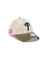 New Era Men's Light Beige/Olive Philadelphia Phillies 2025 Armed Forces Day 39THIRTY Flex Hat