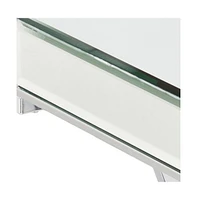 22" Silver And Clear Mirrored Glass Square End Table