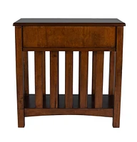 Contemporary Rectangular Side Table with Drawer & Display Shelf