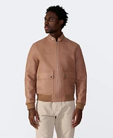 Furniq Uk Men's Men s Leather Bomber Jacket, Created for Macy