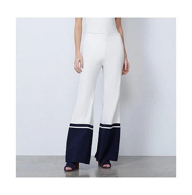 Etcetera Women's Fluid Colorblock Palazzo Pants Fathom